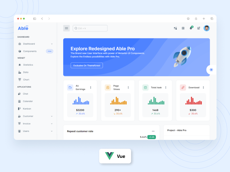 Able Pro Vue3 + Vuetify Dashboard