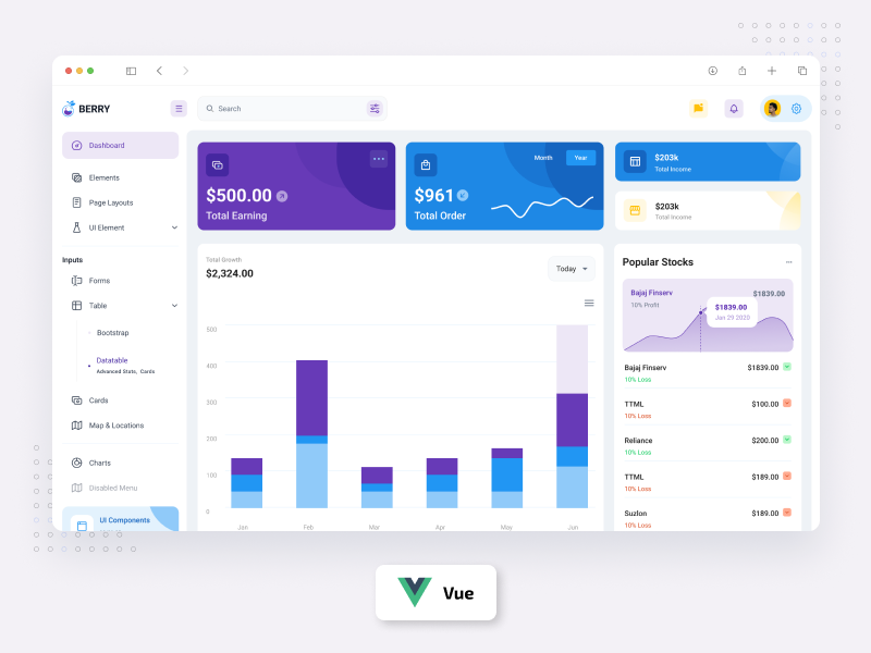 Free Berry Vuetify VueJs Admin Template