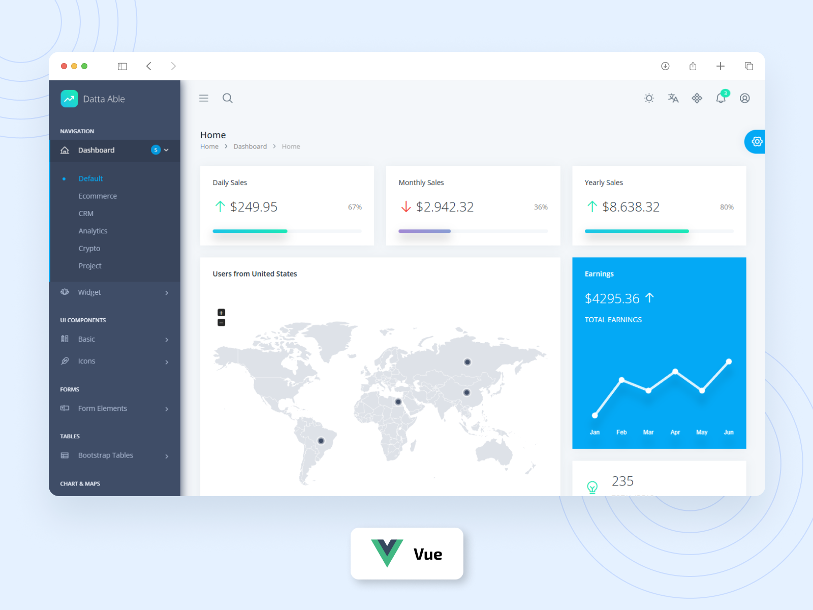Datta Able Vue + Bootstrap Admin Template