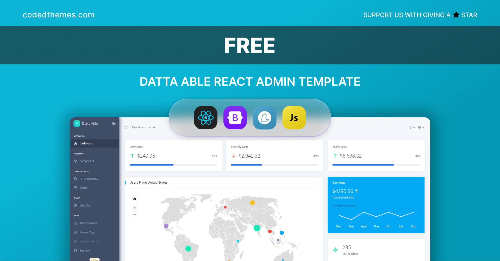 Datta Able Free Admin Template Preview Image