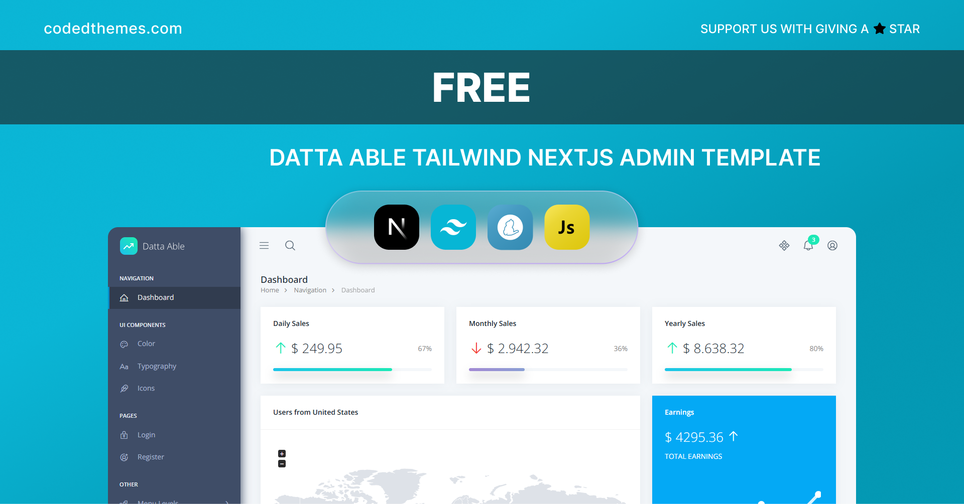Datta Able Free Admin Template Preview Image