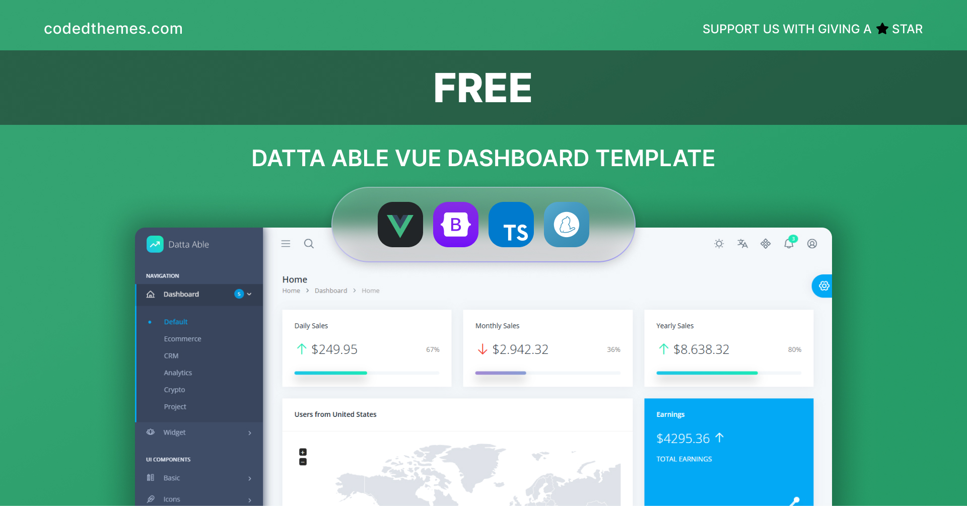 Datta Able Free Admin Template Preview Image